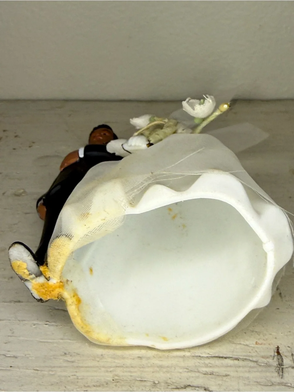 Wilton Bride and Groom Wedding Cake Topper African American Tulle Veil, Flower